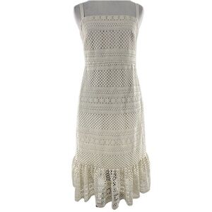 J.Crew dress size 2 cream floral lace trumpet resortwear cruise wedding shower